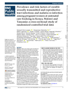 Prevalence And Risk Factors Of Curable Sexually Transmitted And ...